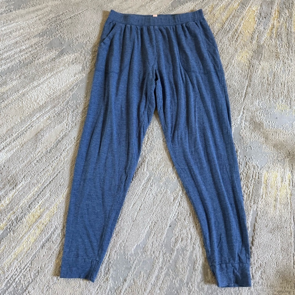 Thirdlove blue jogger pants pull on lounge pajama pants cotton modal small